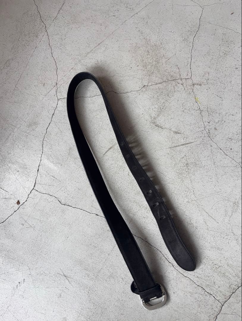 Shishikui スエード ブラック ベルト 四角バックル