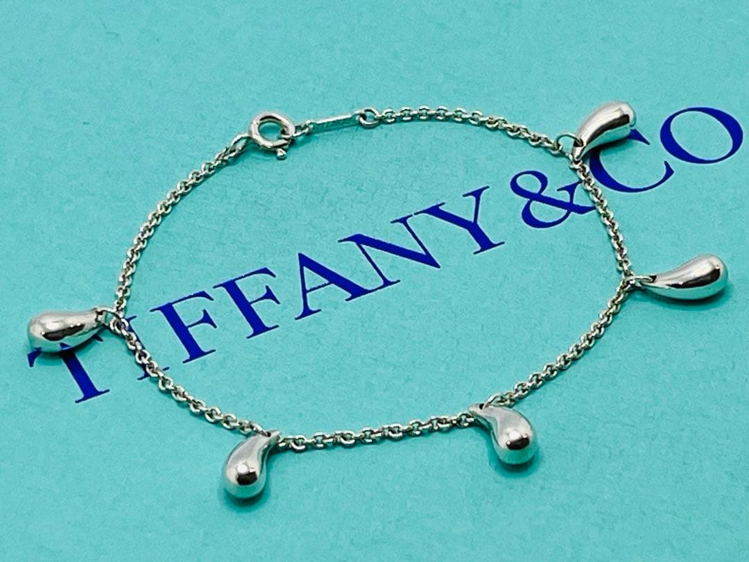 c695 美品 希少 ティファニー ティアドロップ 5連 ブレスレット 925