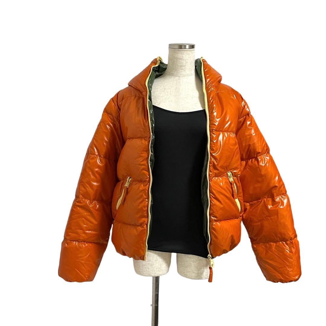 DUVETICA 44 ダウンジャケット フード付きオレンジ