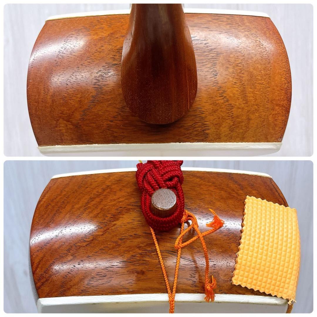 三味線 細棹 丸打胴 動物皮 ハードケース・撥・駒付き 和楽器 皮