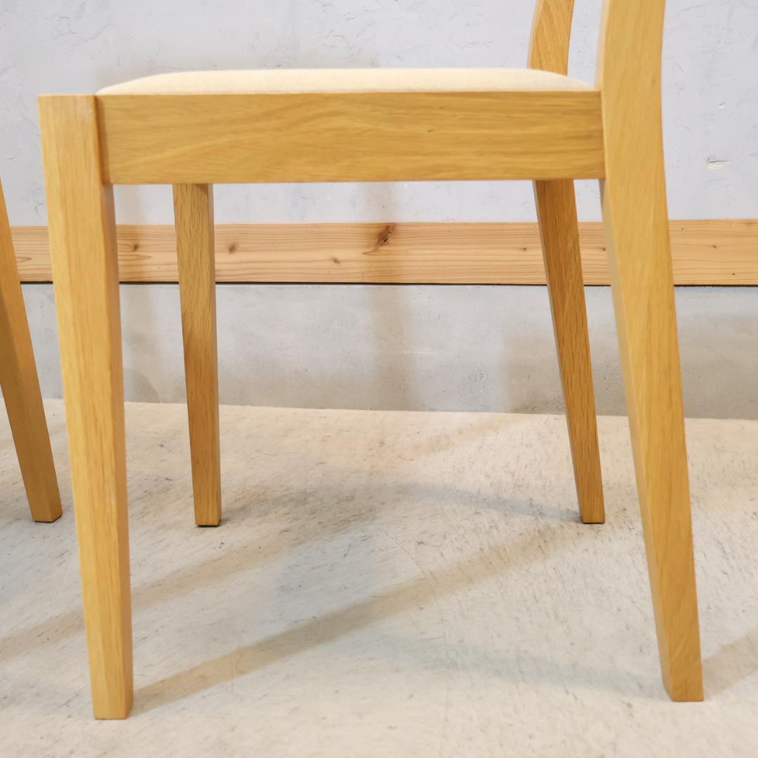 無印良品 MUJI オーク無垢材 ダイニングチェア 2脚セット 北欧スタイル