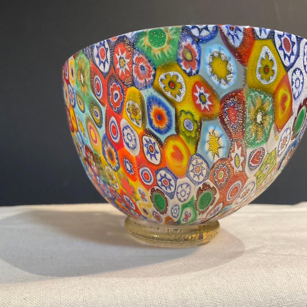 4053105 ベネチアンガラス ミルフィオリ ムラーノ ボウル 美品 - メルカリ