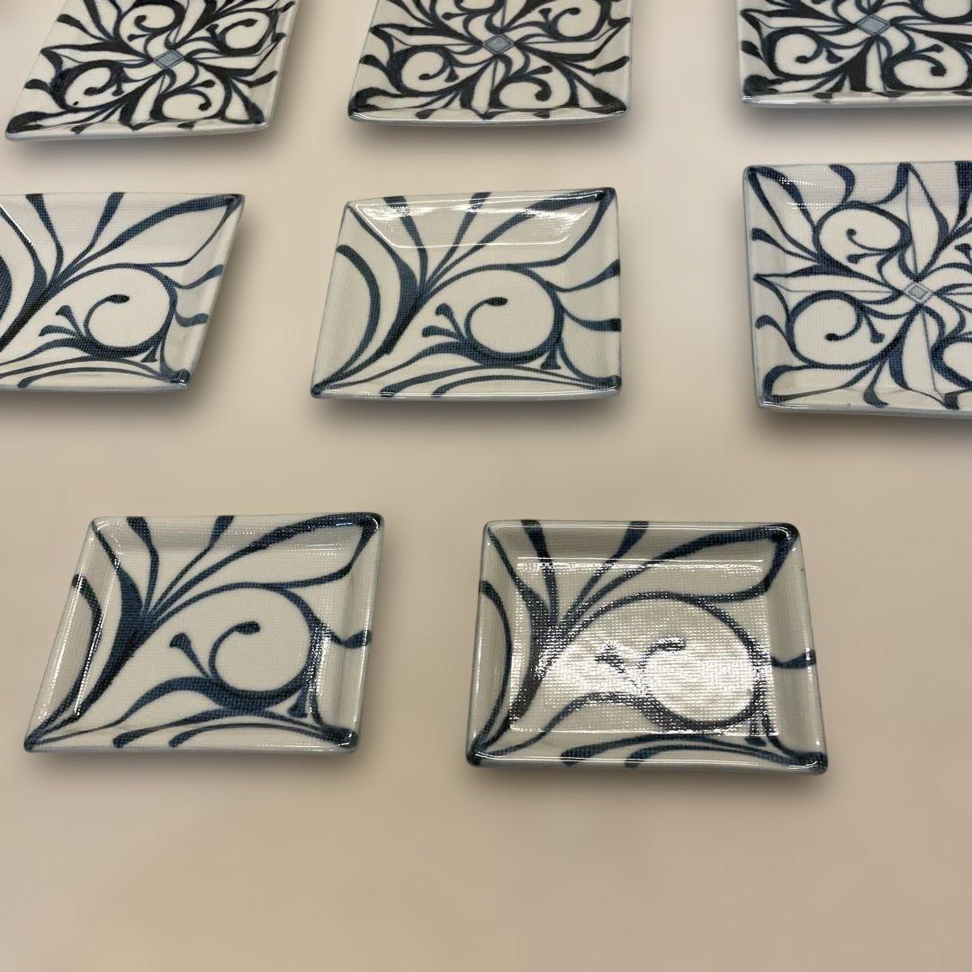 砥部焼 梅山窯 布目角皿コレクション8点セット consterior.com