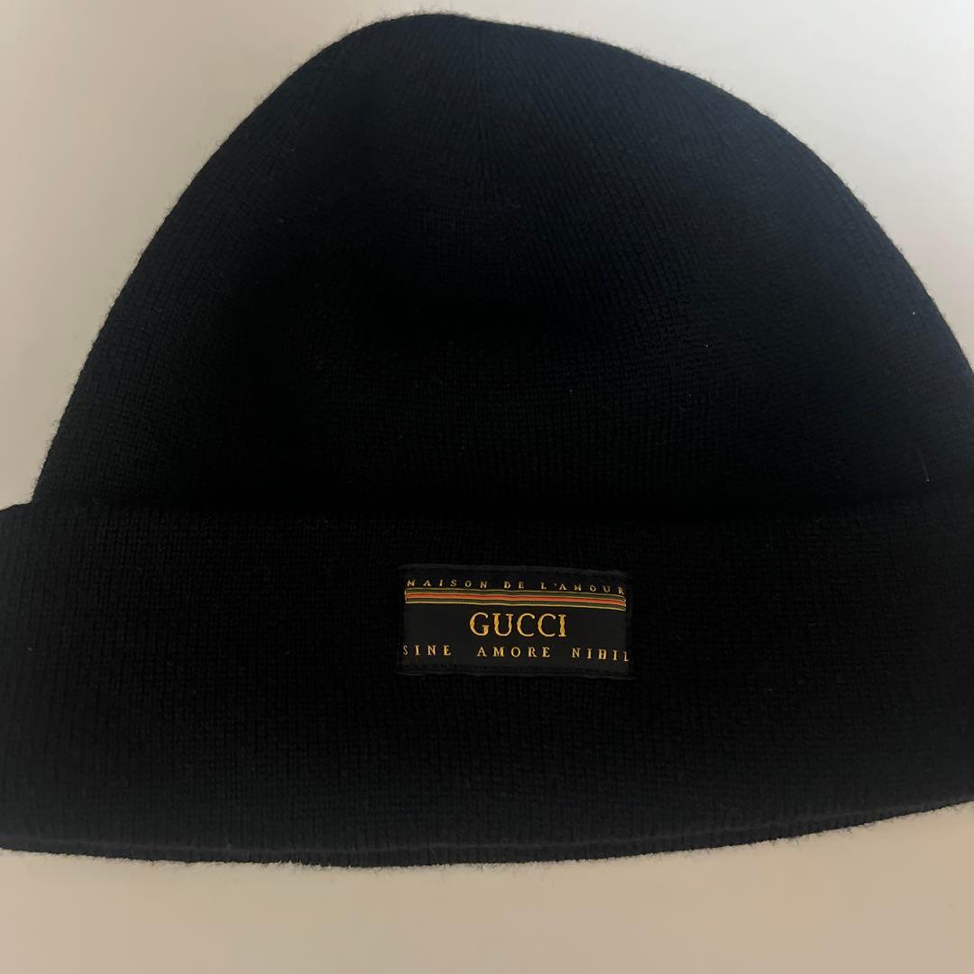 GUCCI ブラックニット帽 Mサイズ