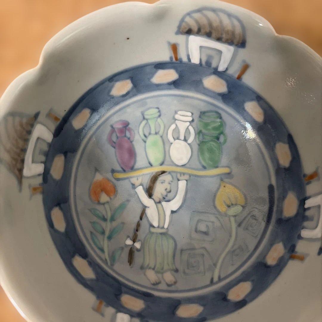 有田焼 佐藤走波 五代 中国シルク文 鉢 深鉢