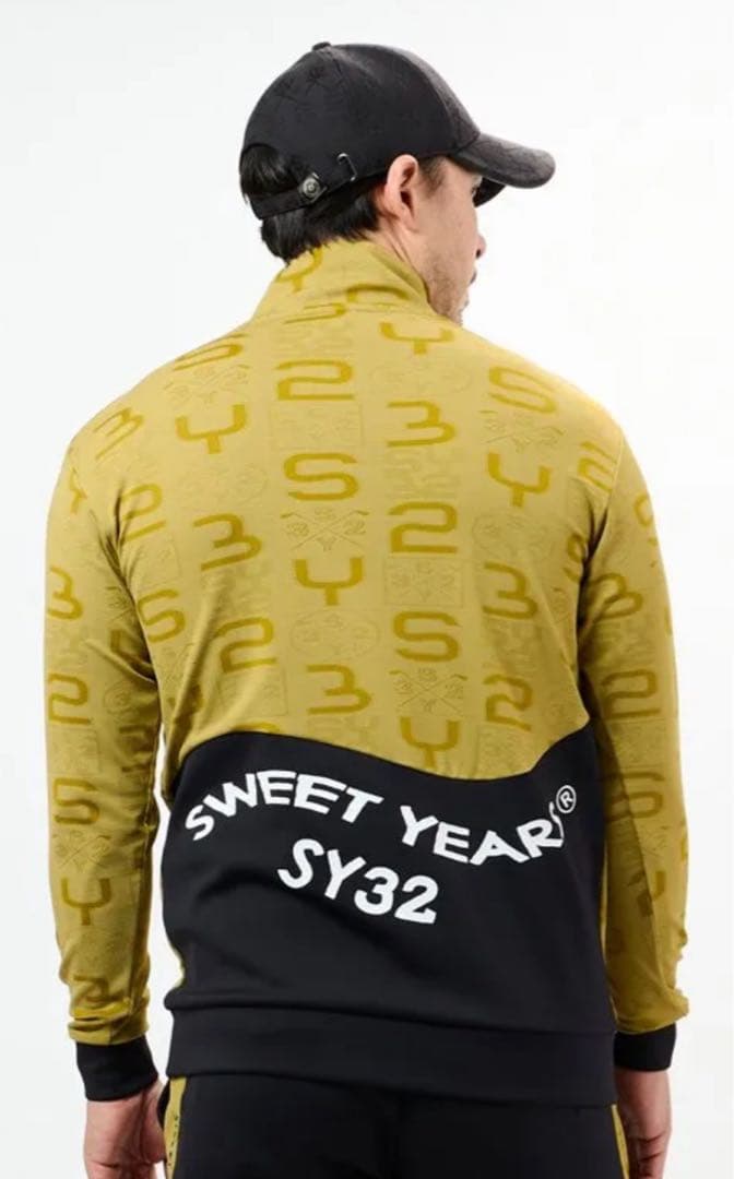 【定価2.3万】SY32 ゴルフ ジャガード ハーフジップ L 総柄