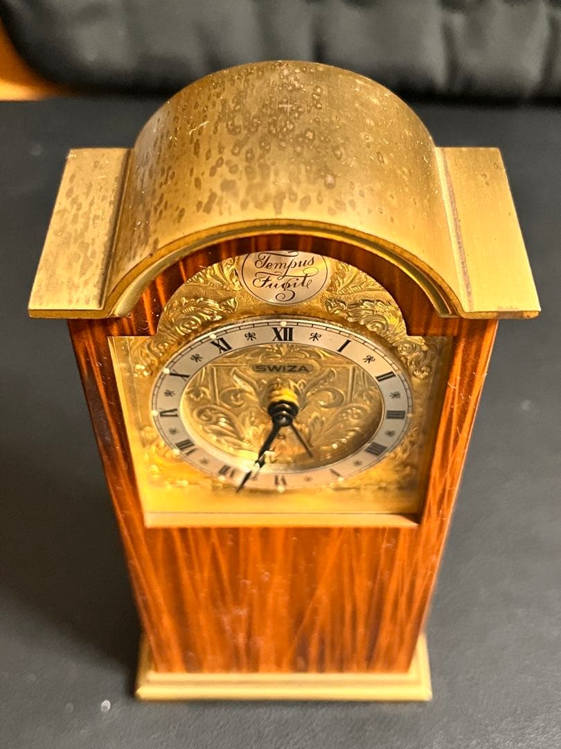 『希少品』SWIZA ゼンマイ式 置時計 アンティーク スイス製