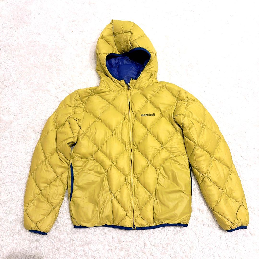 モンベル 極美品✨リバーシブル ダウンジャケット ブルー×イエロー