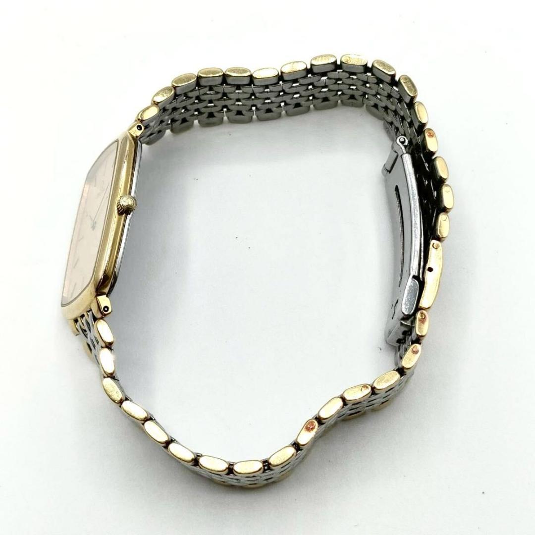 稼働品 OMEGA DeVille スクエア ゴールド文字盤 クォーツ コンビ