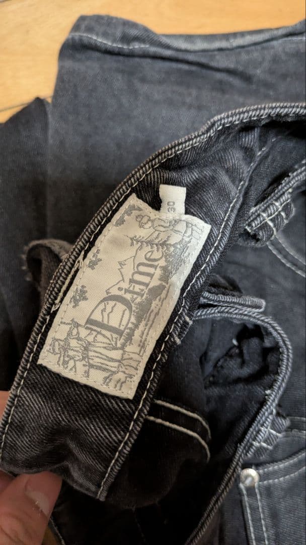 dime ブラックデニムバギーデニム 確実正規品