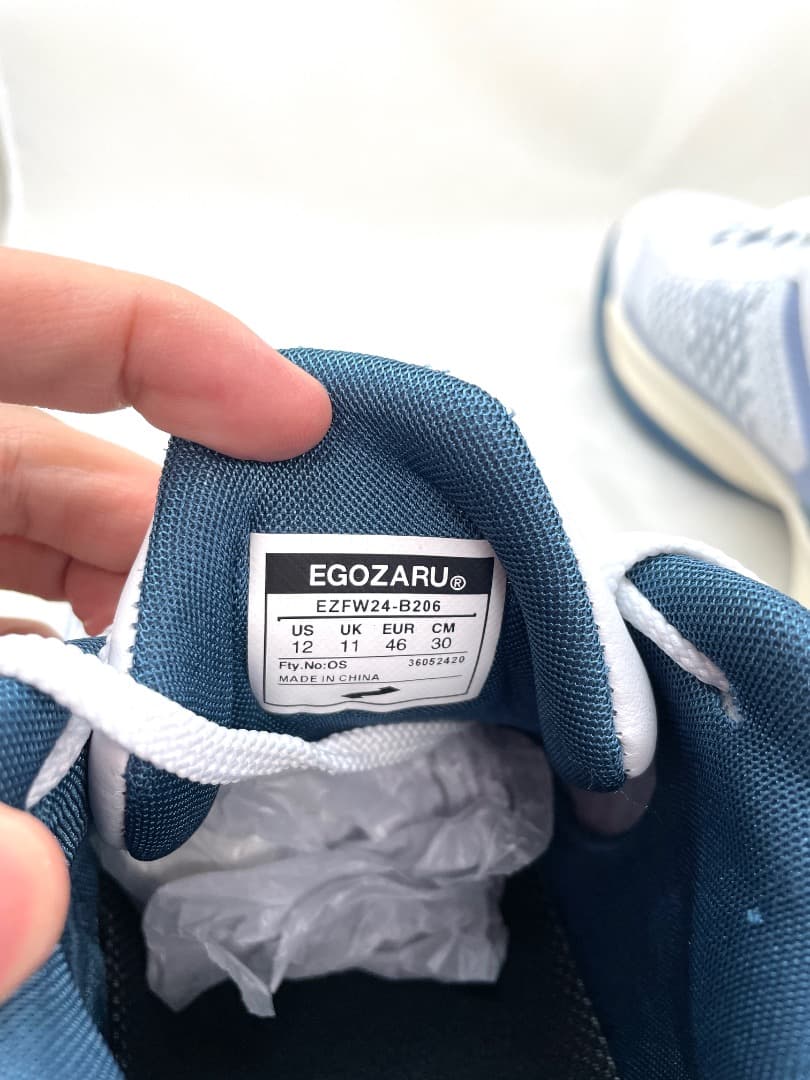 EGOZARU バスケットボールシューズ ホワイト/ブルー 30cm