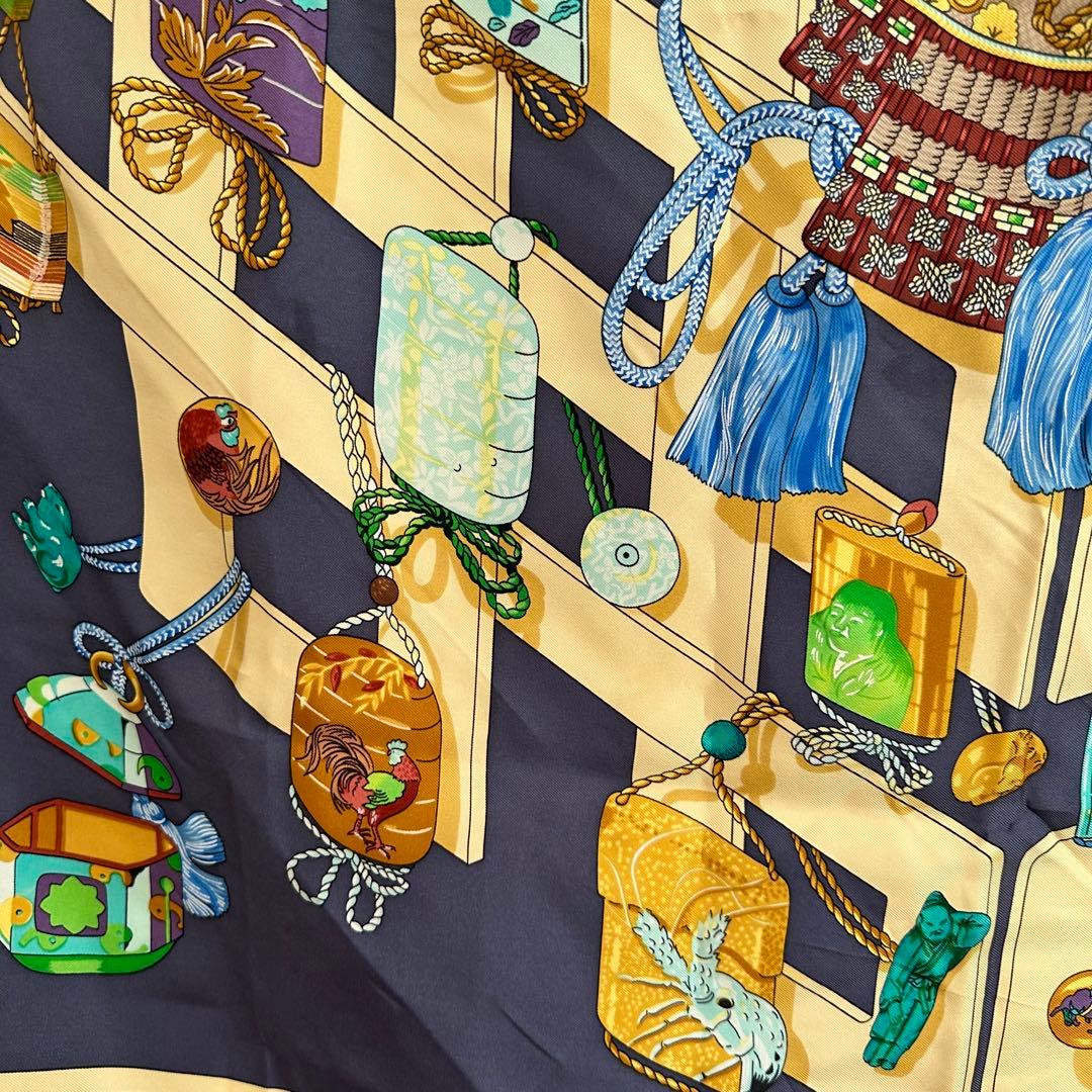 HERMES エルメス　スカーフ　カレ90 鎧兜　日本への憧れ