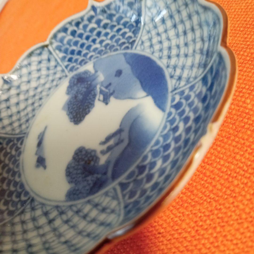 骨董品 明時代、桃山時代 古染付 染付小皿 2枚