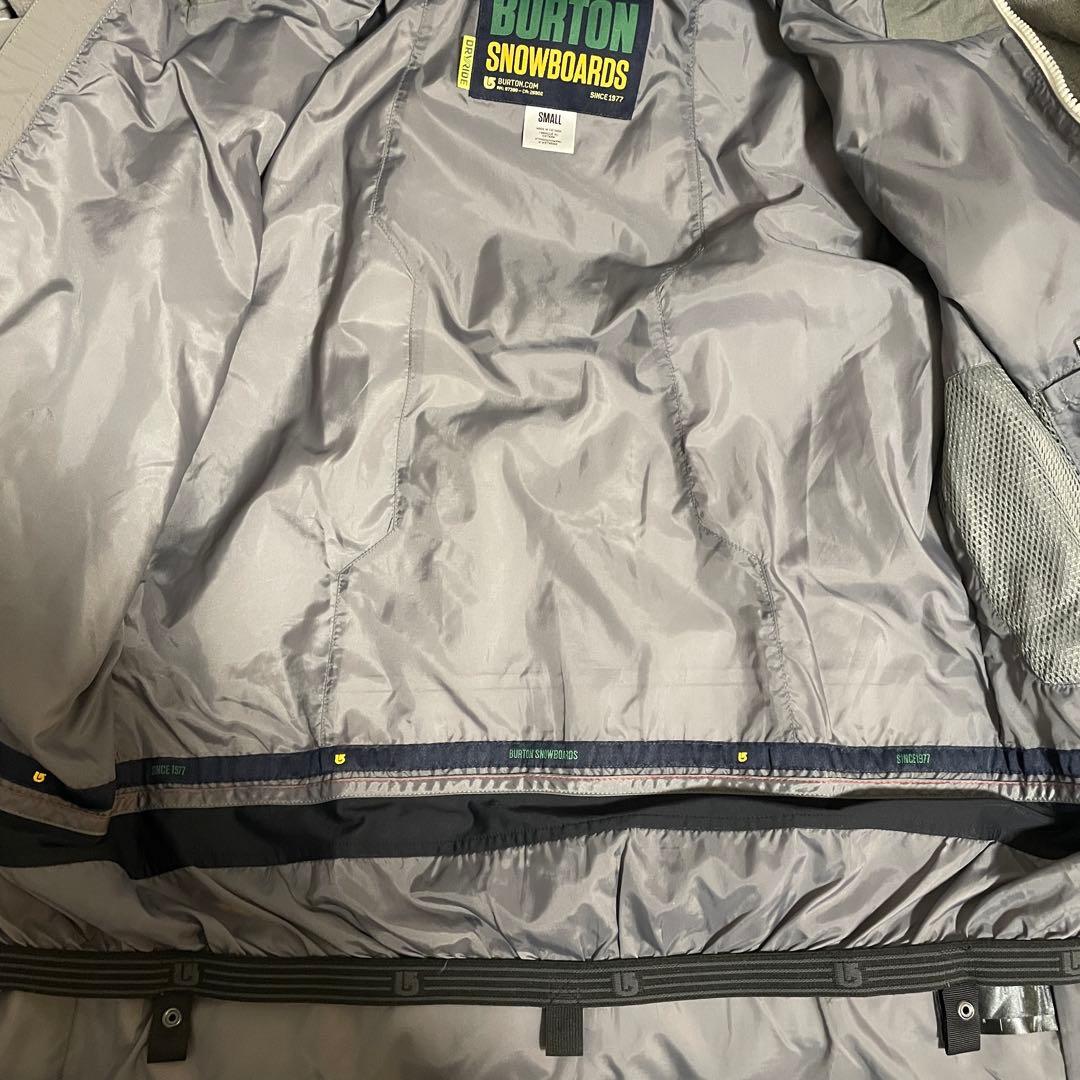 Burtonバートンスキーウェアスノーボードジャケットパーカーフード付グレー水色