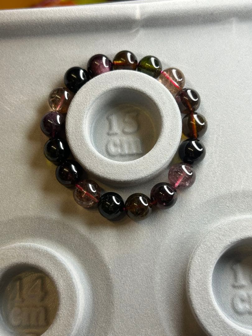 大玉トルマリン ウォーターメロン マルチカラーブレスレット 箱付き