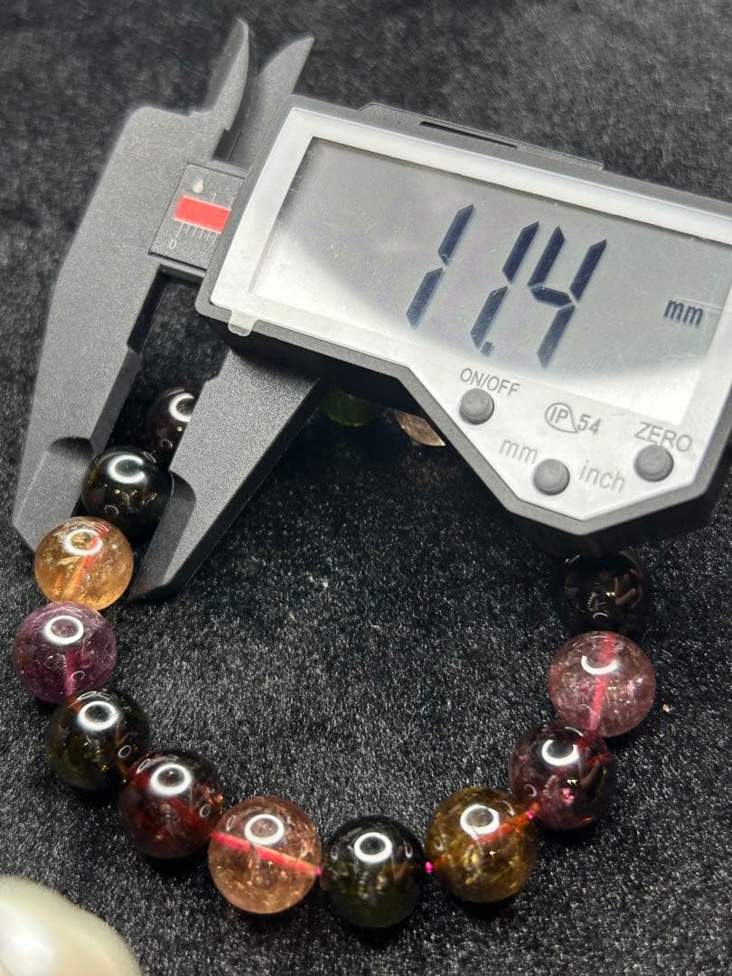 大玉トルマリン ウォーターメロン マルチカラーブレスレット 箱付き