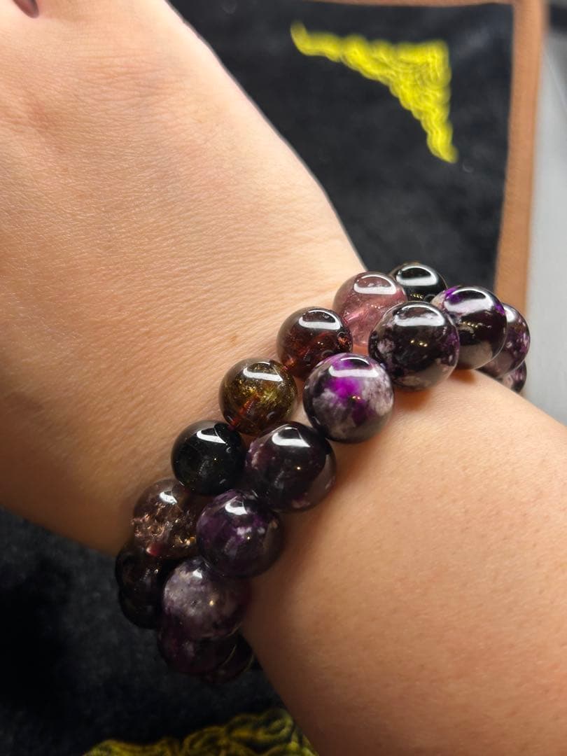 大玉トルマリン ウォーターメロン マルチカラーブレスレット 箱付き