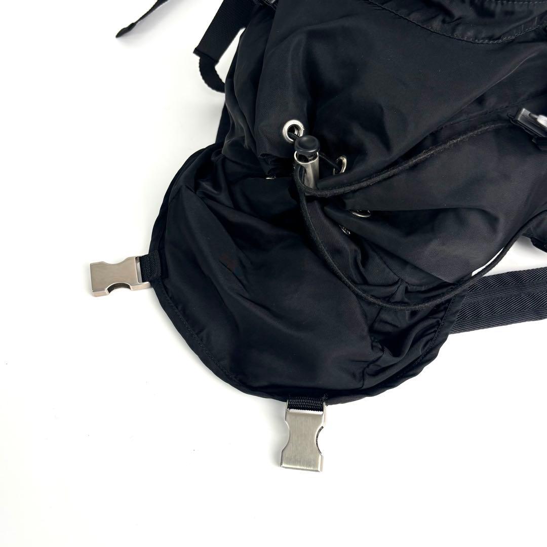 美品 PRADA プラダ リュック 三角ロゴ テスートナイロン ブラック
