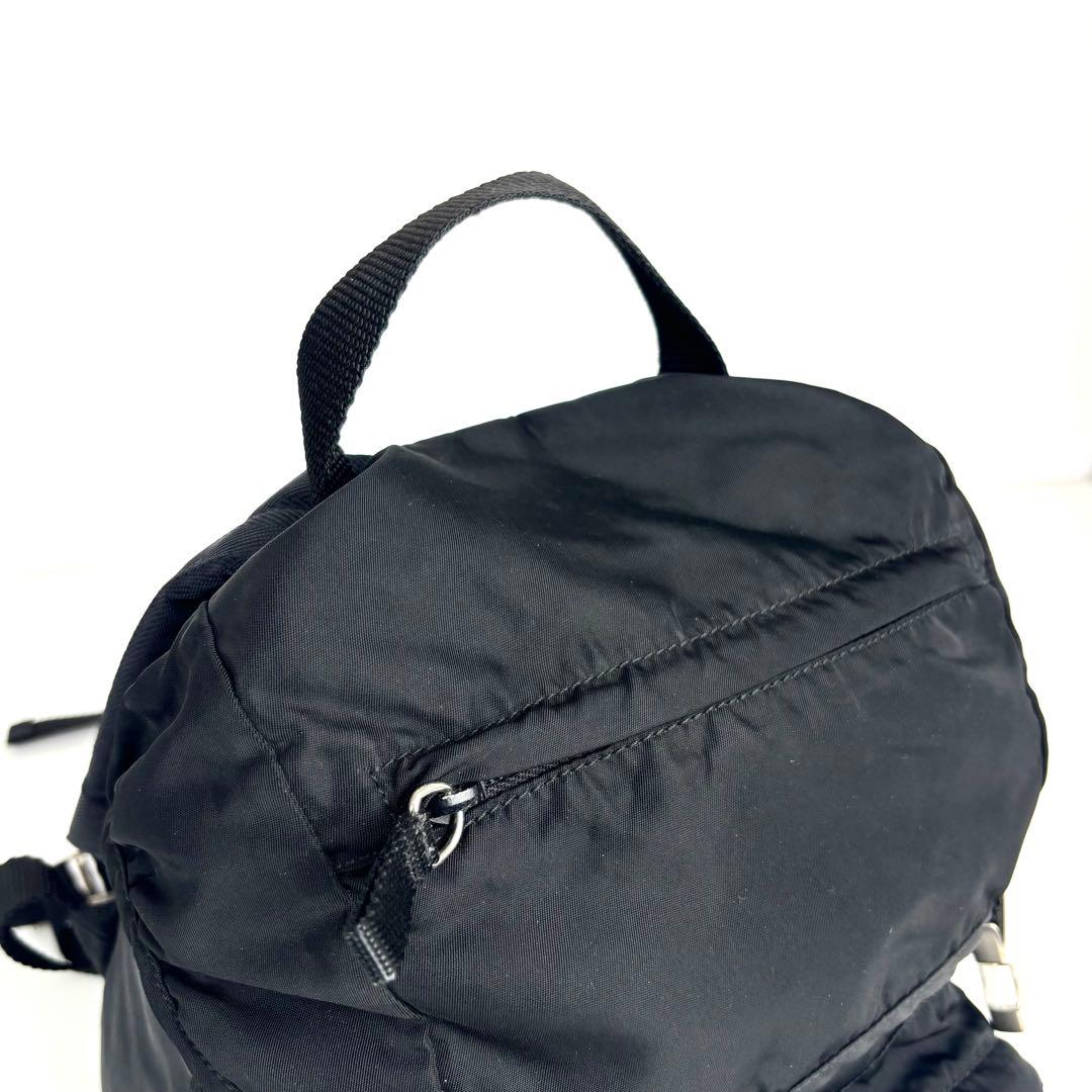美品 PRADA プラダ リュック 三角ロゴ テスートナイロン ブラック