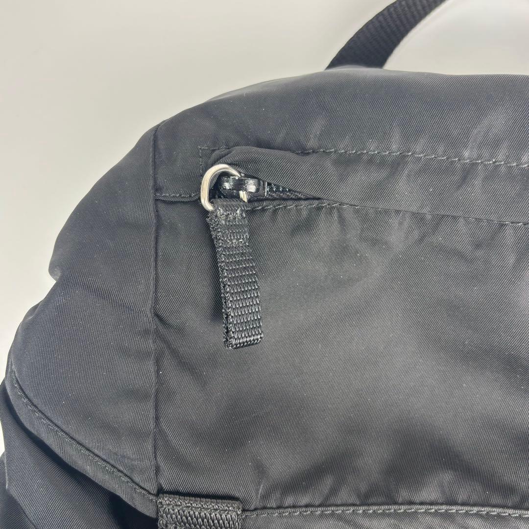 美品 PRADA プラダ リュック 三角ロゴ テスートナイロン ブラック