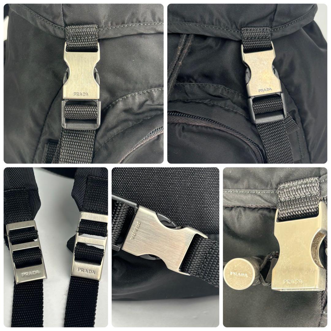 美品 PRADA プラダ リュック 三角ロゴ テスートナイロン ブラック