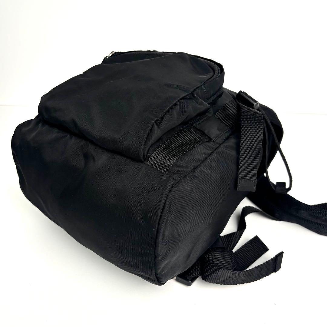 美品 PRADA プラダ リュック 三角ロゴ テスートナイロン ブラック