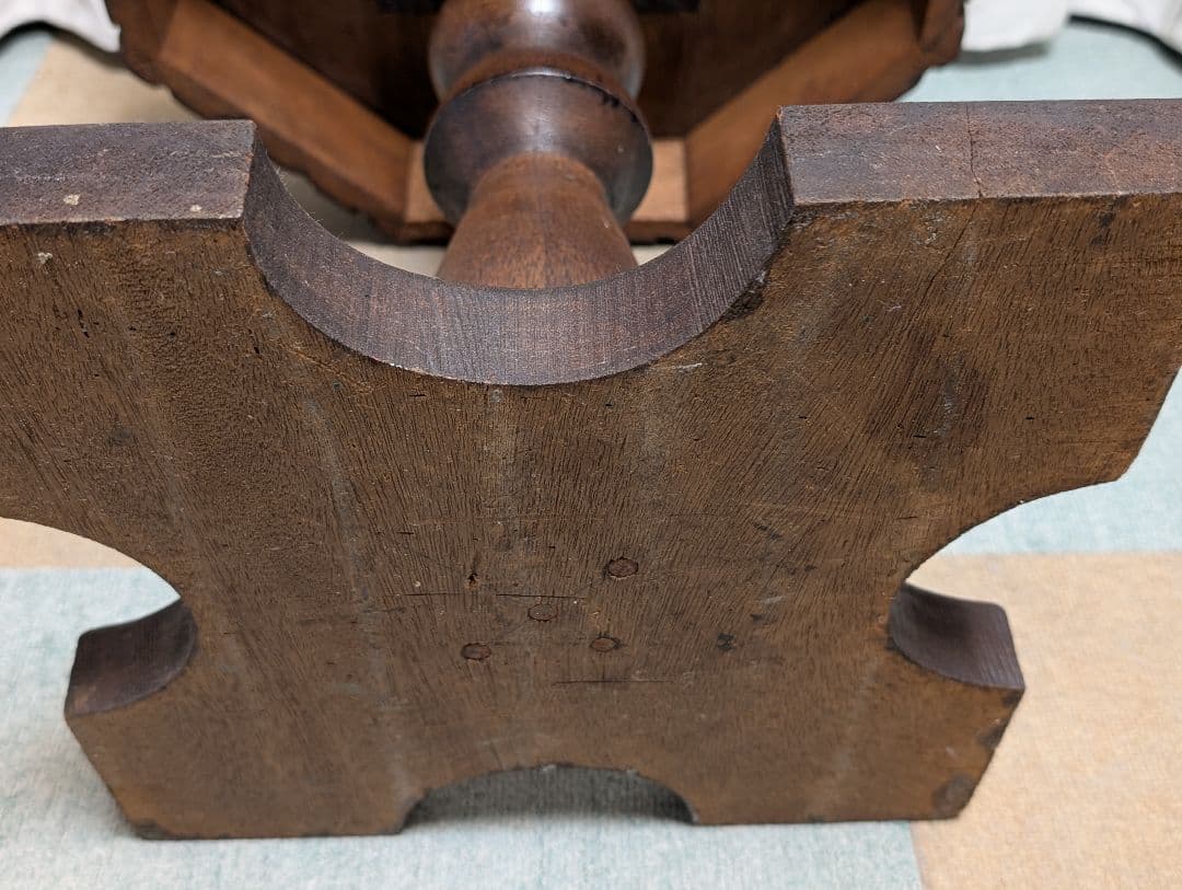 古家具 民芸家具 木製 木彫り サイドテーブル 花台