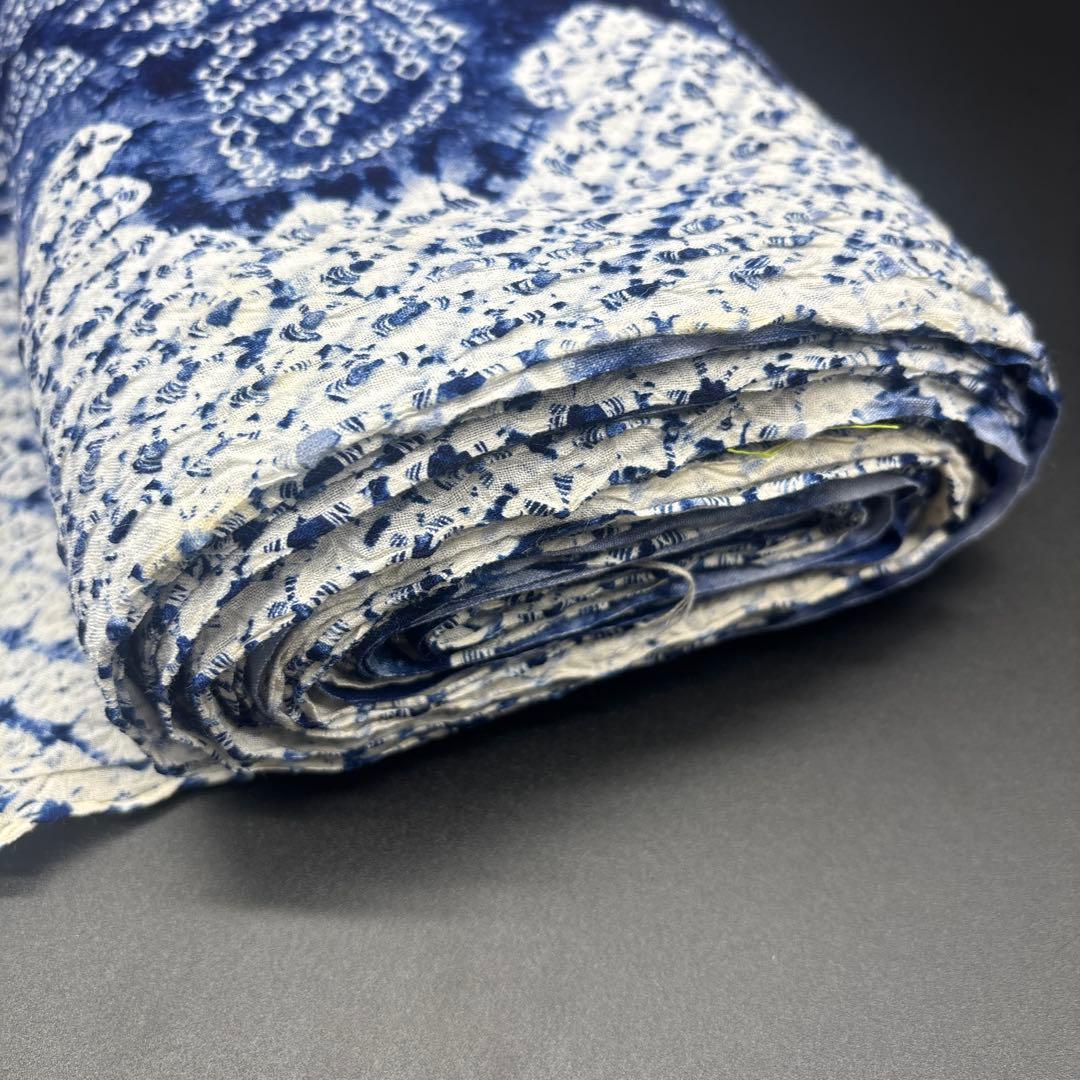 有松絞り　浴衣　反物　未使用　保管品　洗い張り済