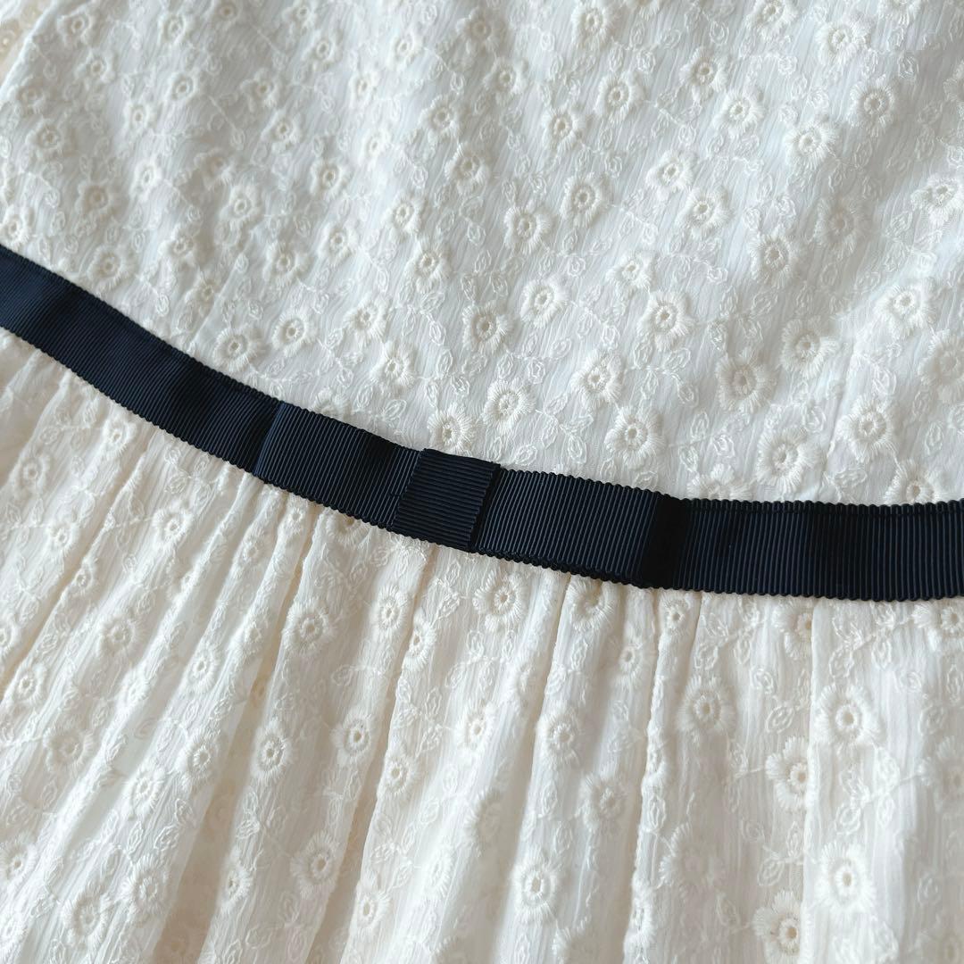 こどもビームス　フォーマル　ジャケット　ワンピース　総刺繍　花柄　リボン　130