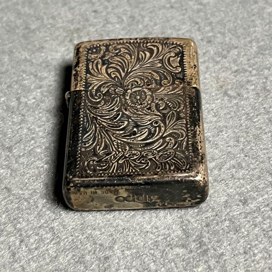 ビンテージ ZIPPO STERLING 1995 ベネチアン柄 シルバー