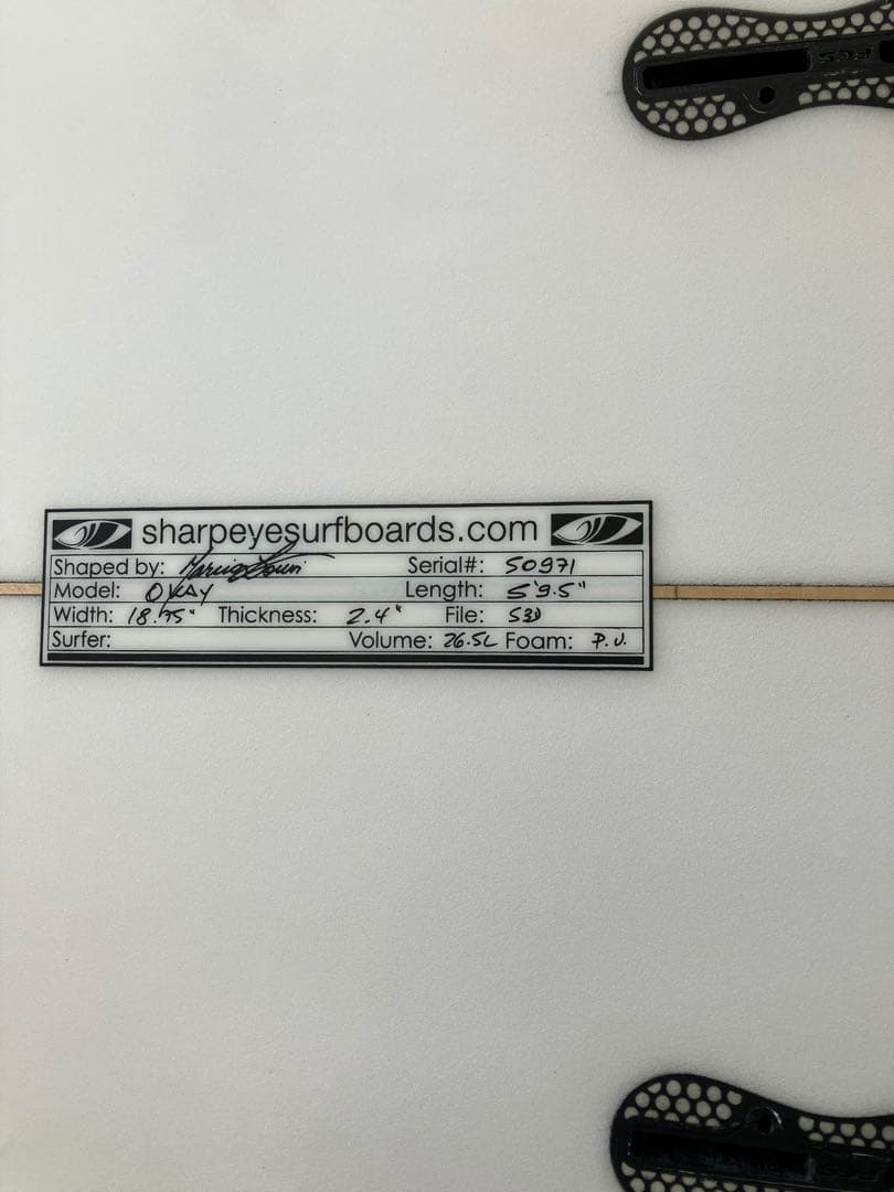 シャープアイ OKAY USモデル　5'9.5 湘南手渡し