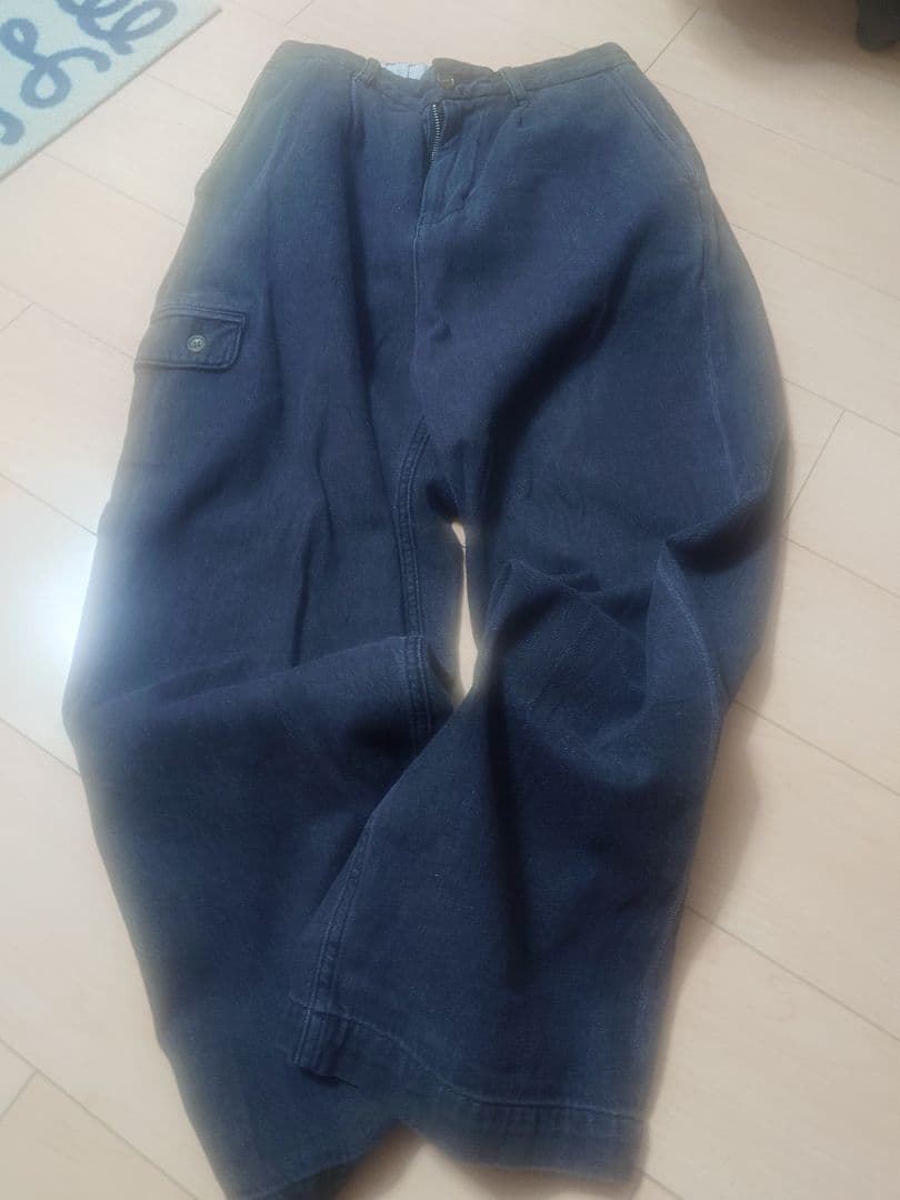 Z*n様 PWA LINEN MIX DENIM TROUSERS BLACK UNUSED tek-immobilier.com