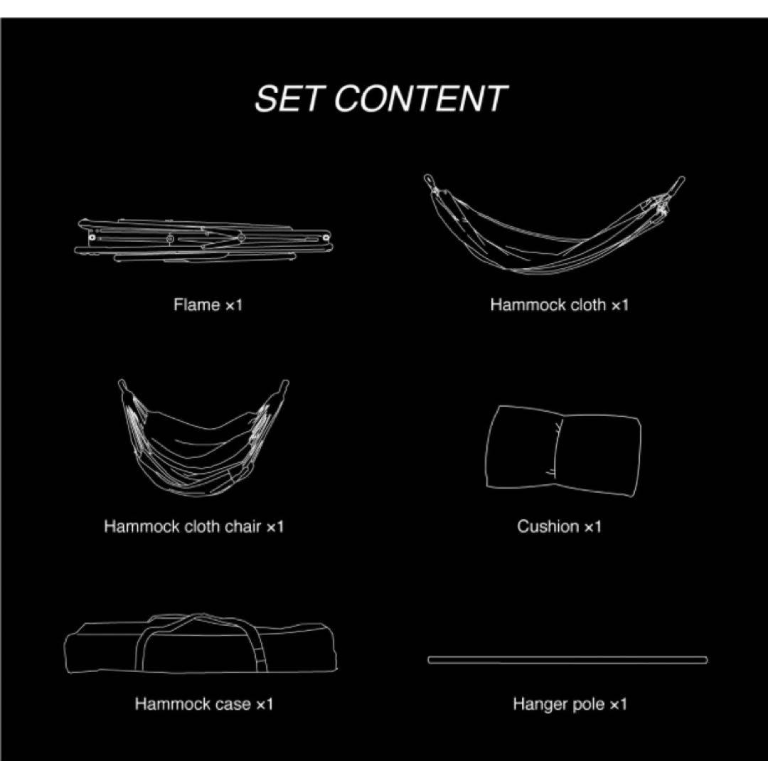 ハンモック 自立式 3WAY revir of  6点セット