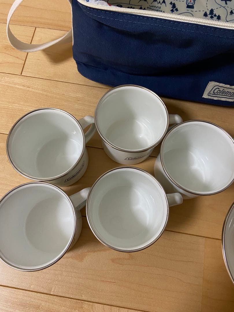 コールマン Coleman 食器セット エナメル 5人分セット 収納ケース付
