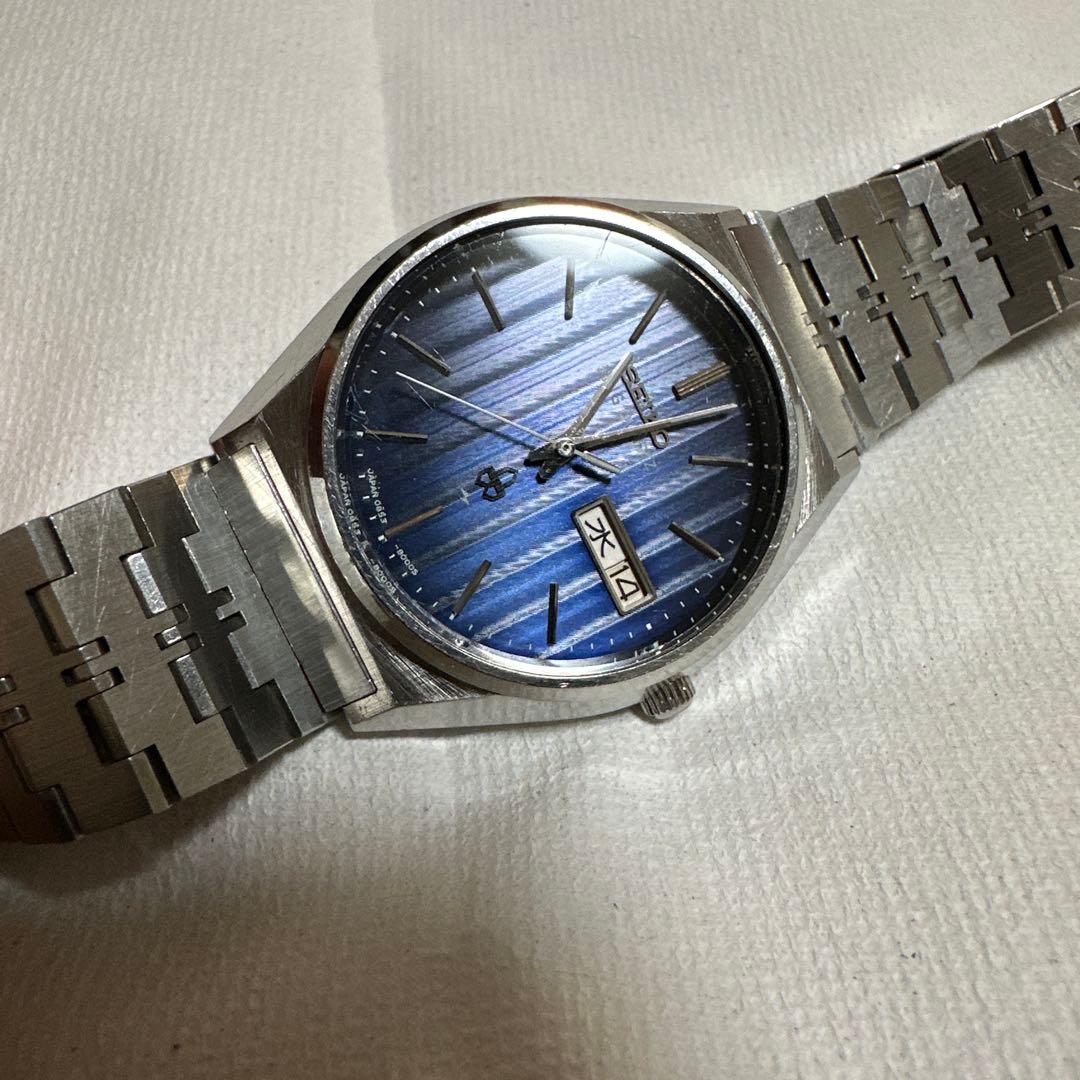 SEIKO キングクォーツ 稼動品 美品 特殊ブルー文字盤 - メルカリ