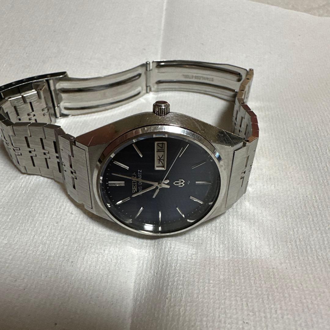 SEIKO キングクォーツ 稼動品 美品 特殊ブルー文字盤 - メルカリ