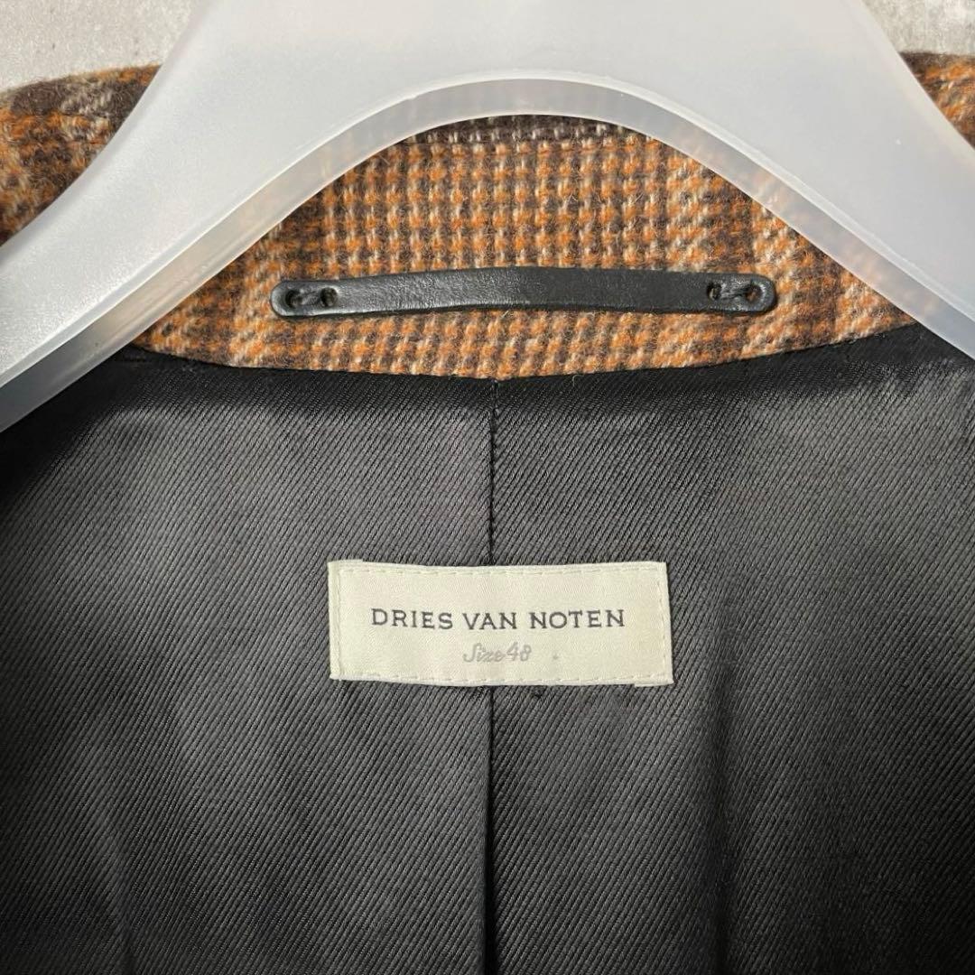 23aw Dries Van Noten ガンクラブチェック ダブルロングコート