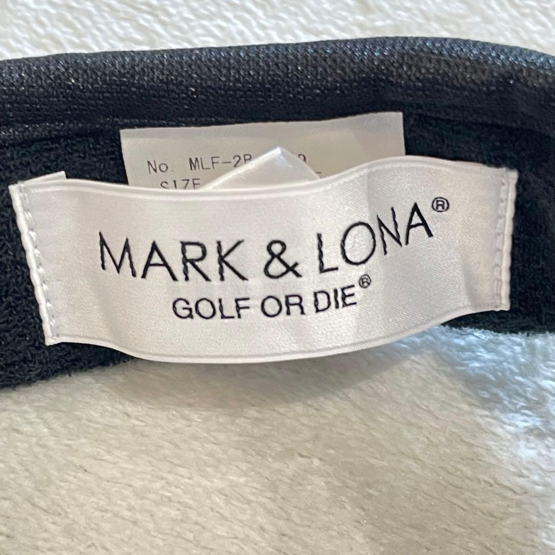 マークアンドロナ　スカル　サンバイザー　ラインストーン　ゴールド金具　ゴルフ　黒