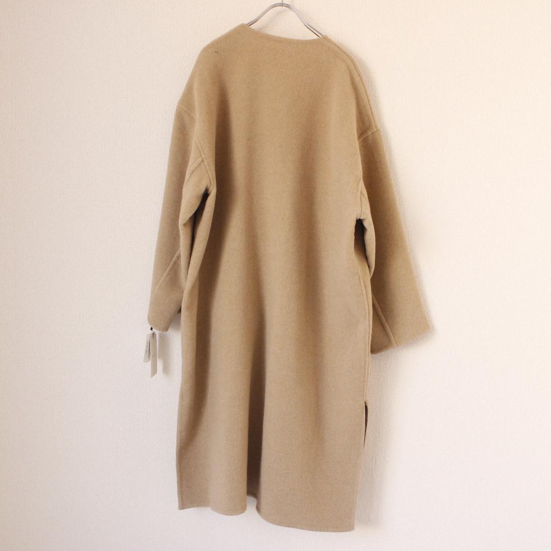 【新品タグ付き】OPAQUE.CLIP 《マフラー付き》ウール混ノーカラーコート