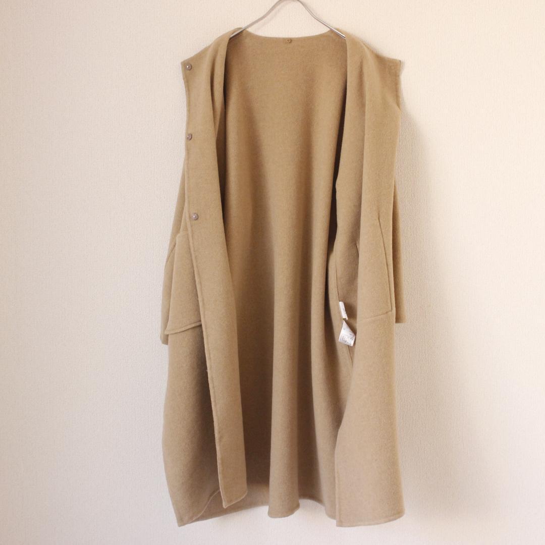 【新品タグ付き】OPAQUE.CLIP 《マフラー付き》ウール混ノーカラーコート