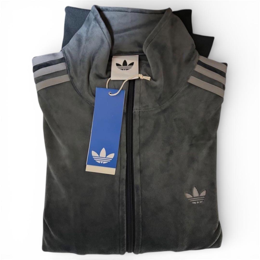 日本完売 アディダス トラックトップ ベロア ダークグレー 2XL