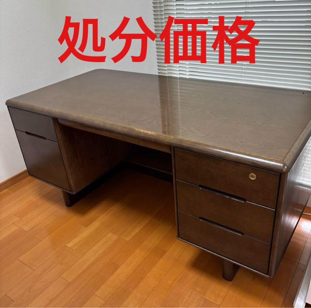 カリモク karimoku コロニアル 両袖机 学習机 書斎机　アンティーク