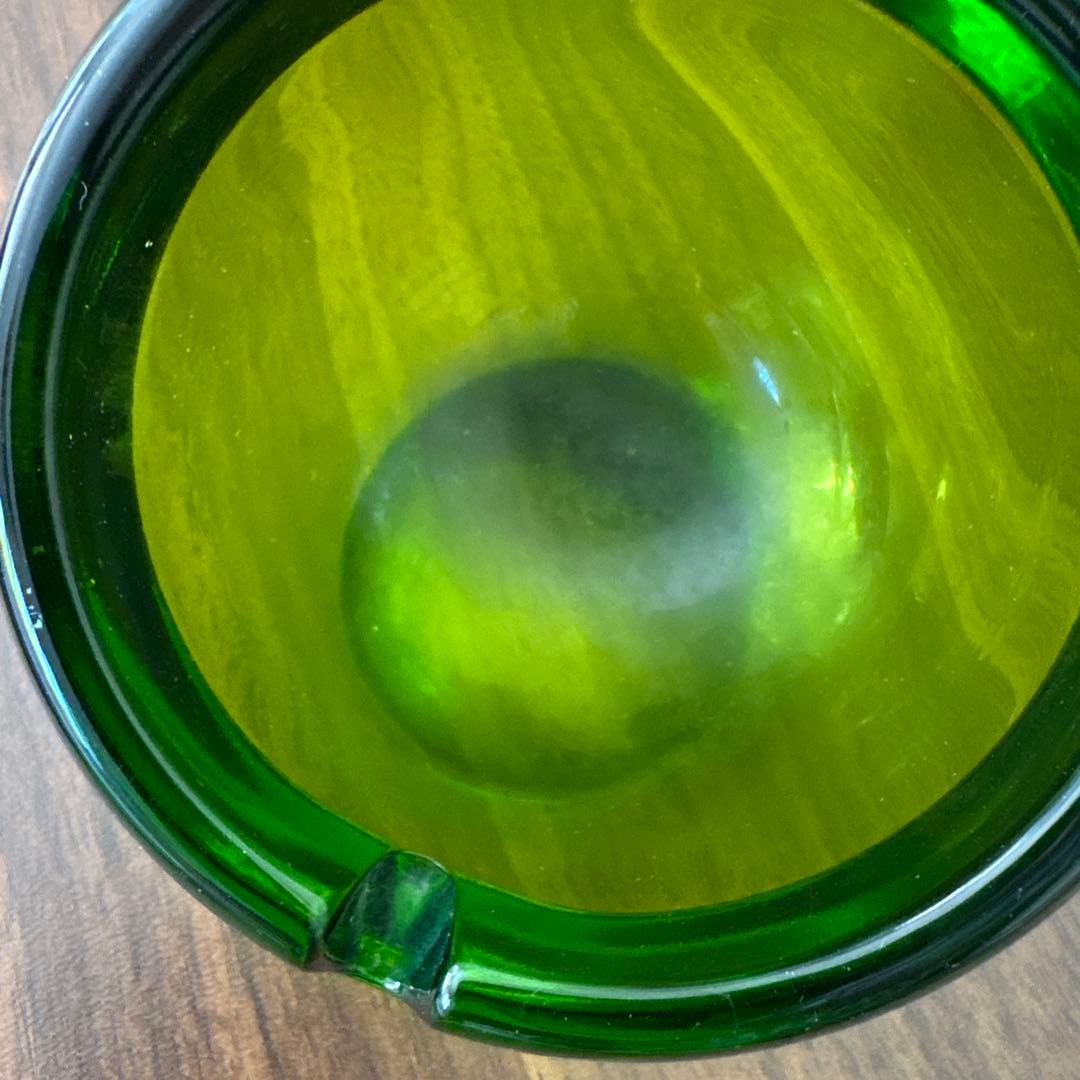 【70sビンテージ】VIKING グリーンガラス灰皿 ミッドセンチュリー