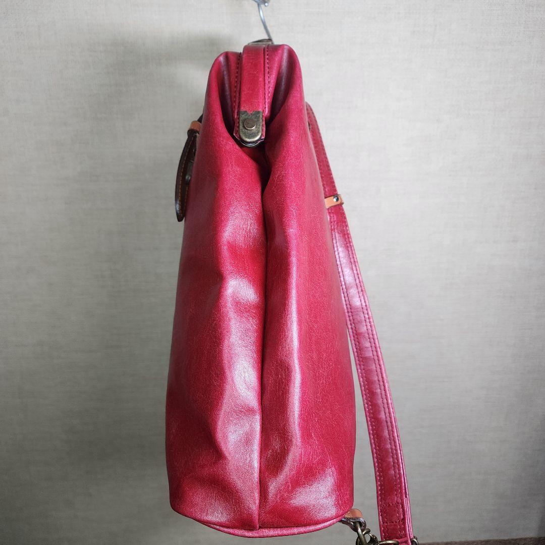 極美品】木和田 豊岡鞄 ダレスリュック 2Way レッド レザー A4 がま口