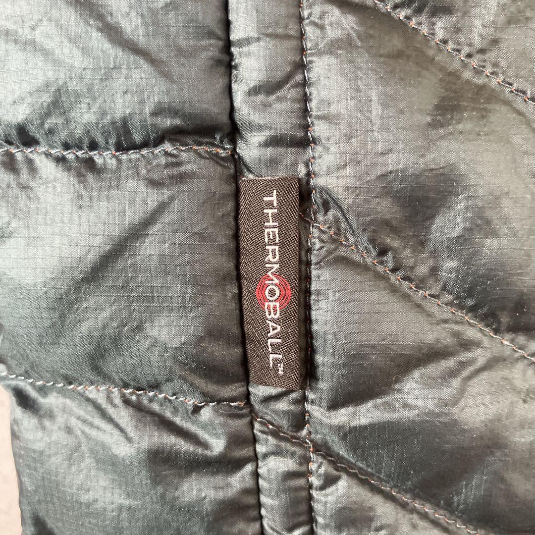 ザノースフェイス　薄手　ダウンベスト　ベスト　ネイビー×オレンジ　メンズ　XL