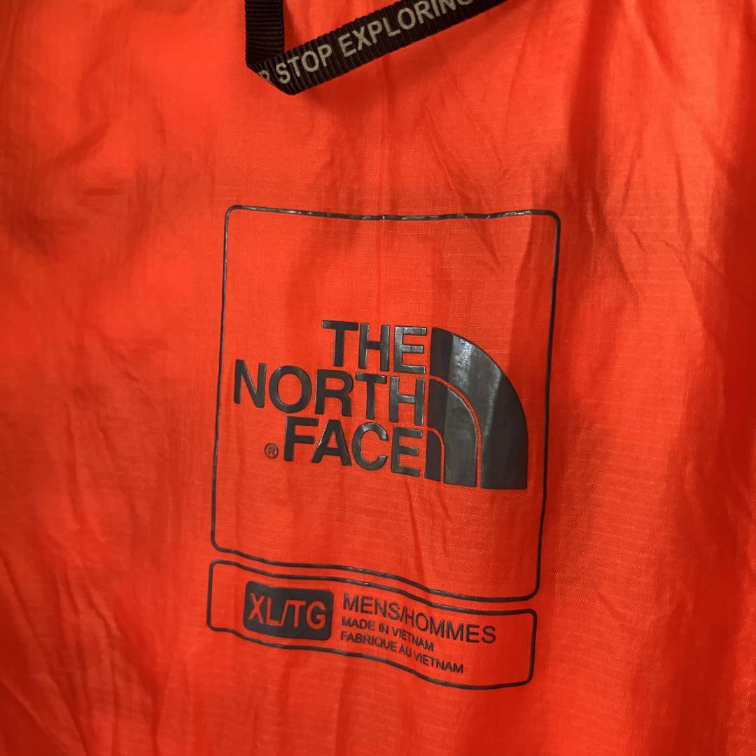 ザノースフェイス　薄手　ダウンベスト　ベスト　ネイビー×オレンジ　メンズ　XL