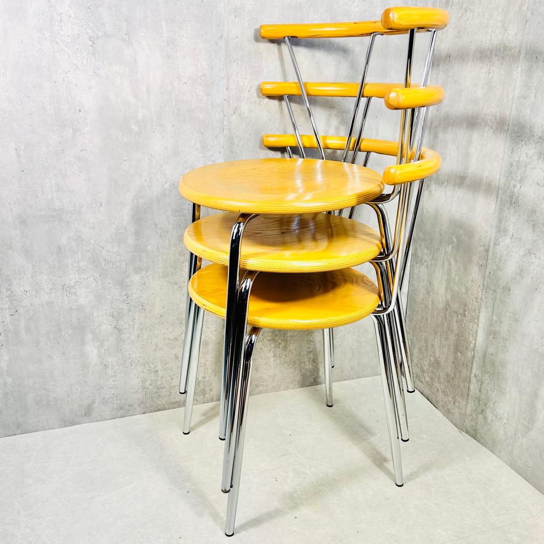 ③ スタジオライン ダイニングチェア 曲木 ヴィンテージ 村田合同 スタッキング