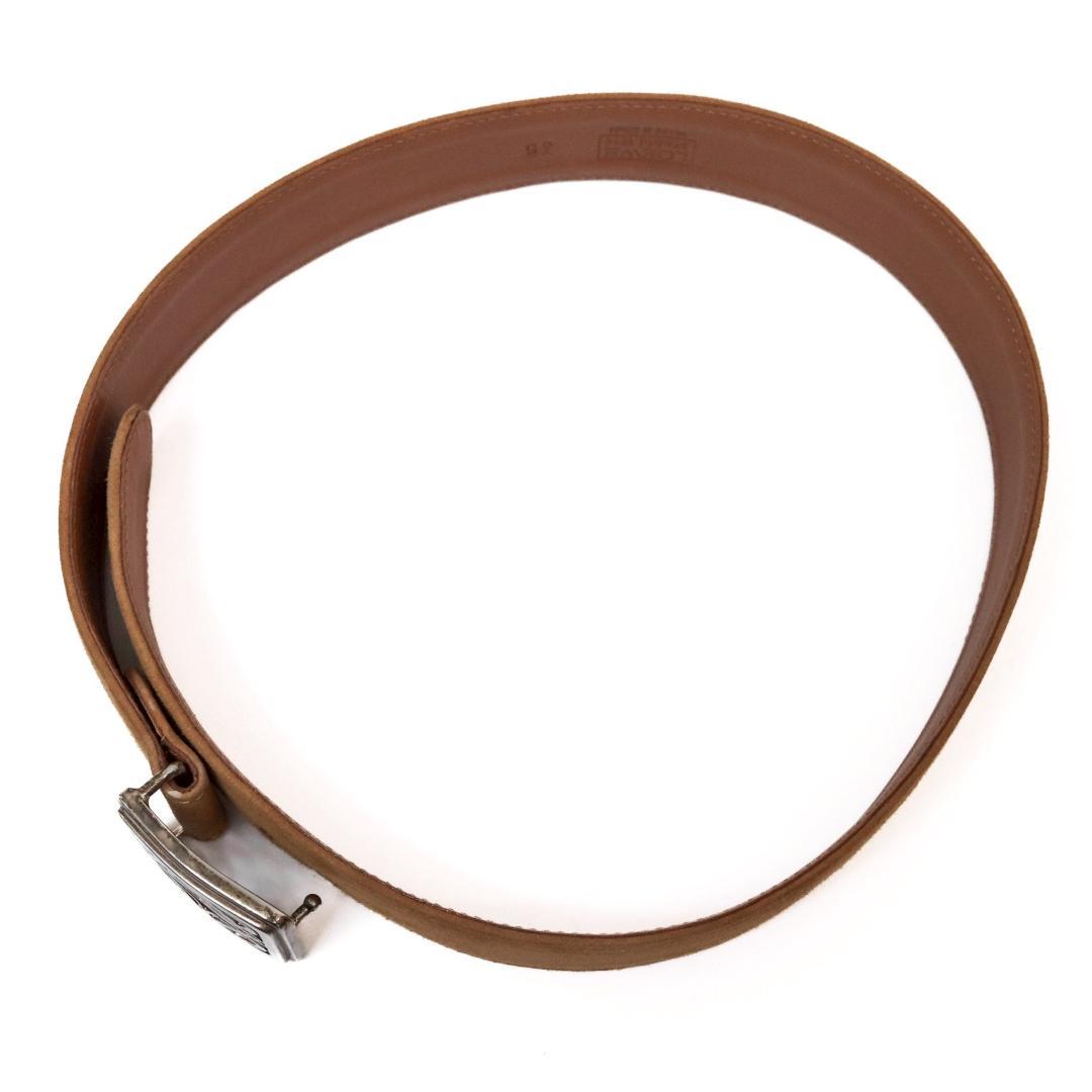 LOEWE ロエベ ベルト 65 キャメル スエード 銀バックル 1017