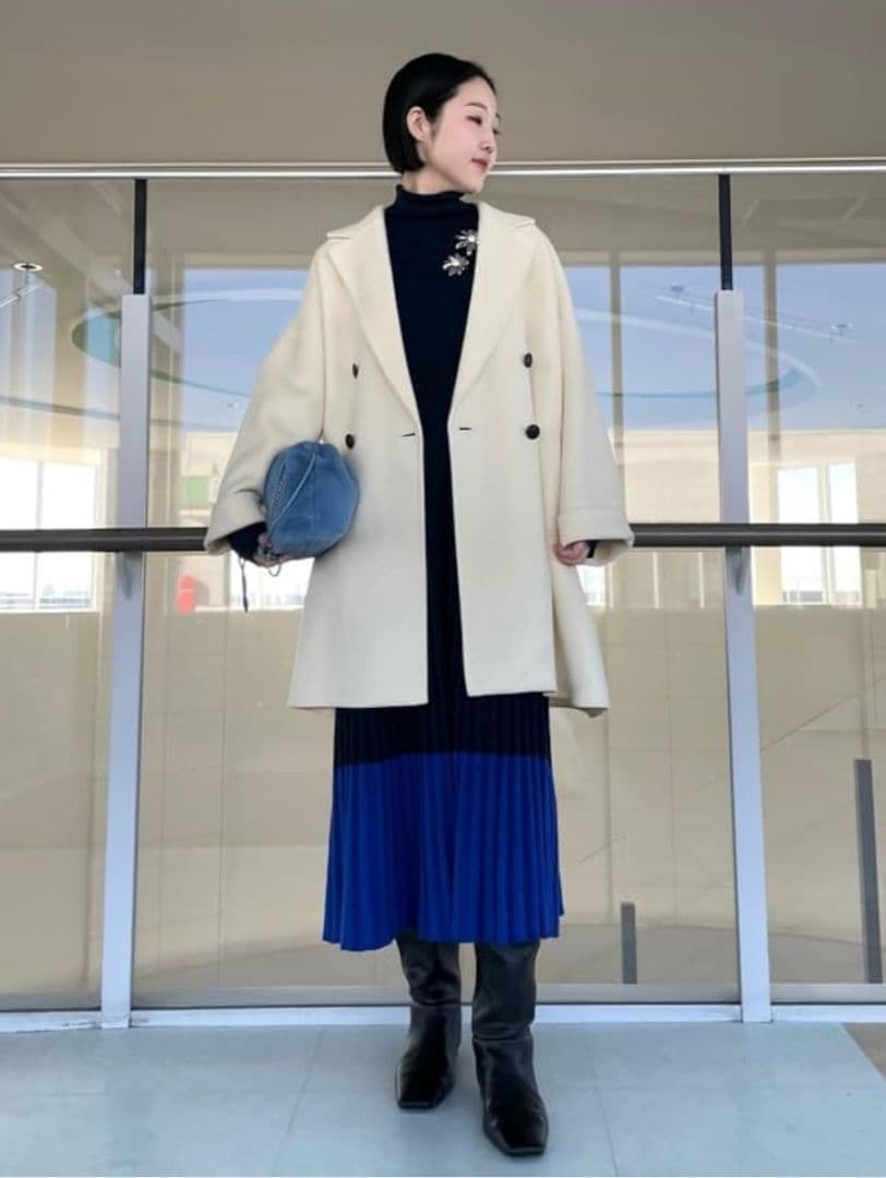 ✨完売品✨MilaOwen ワイドシルエットダブルブレストコート アイボリー