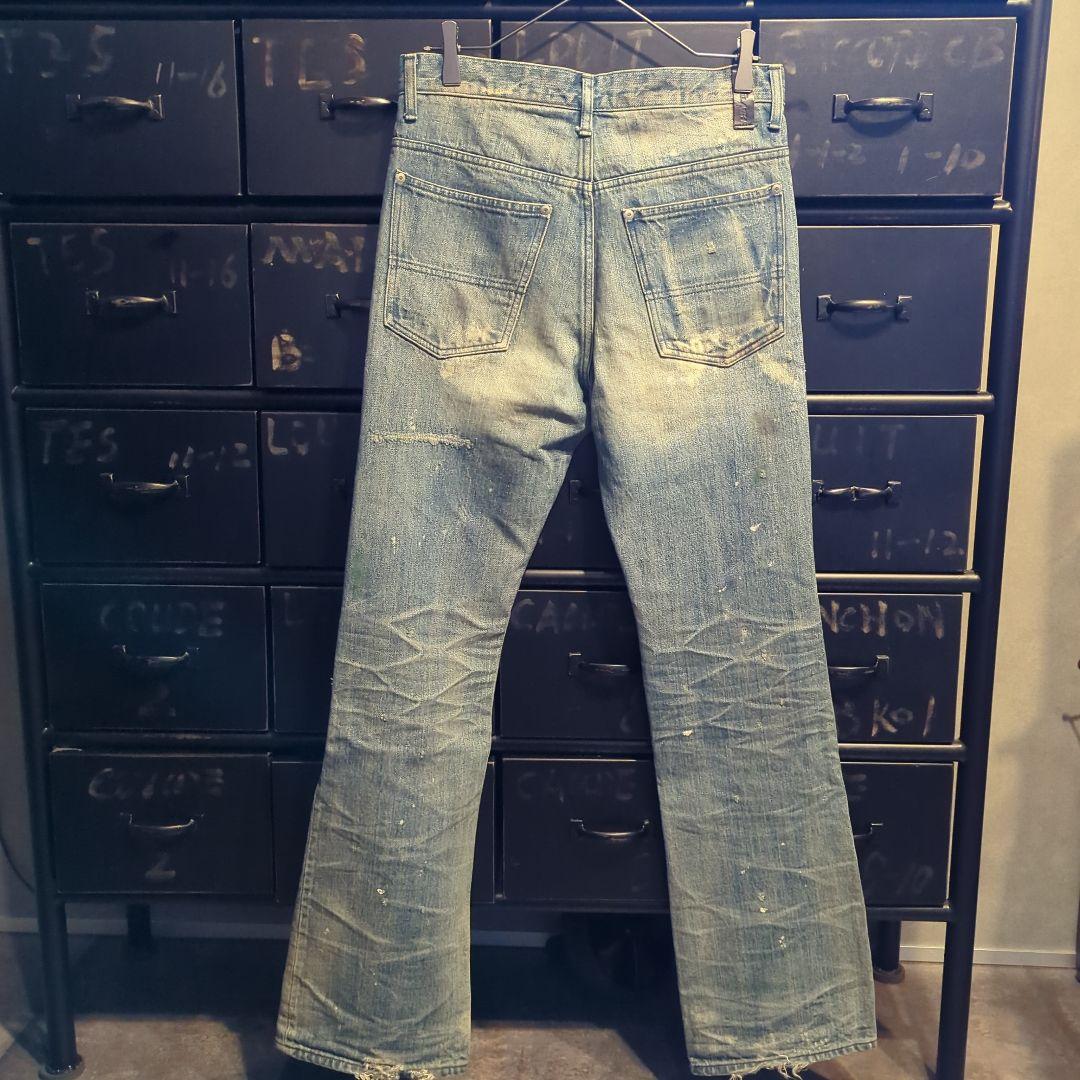 ダメージ加工ライトブルーストレートデニム - パンツお 得 な 通販 サイト